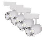 Kit 4 Luminária Branca Trilho Spot Led 7W 3500K Branco Quente Kit 4 Luminária Branca Trilho Spot Led 7W 3500K Branco Quente