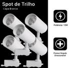 Kit 4 Luminária Branco Trilho Spot Led 15W 3500K Branco Quente Kit 4 Luminária Branco Trilho Spot Led 15W 3500K Branco Quente