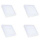 kit 4 Luminária Led Painel/plafon Slim Embutir 12W BIV 4000K Quadrado - Ourolux