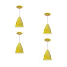Kit 4 Luminária Pendente Bala Nova Com Interior Branco Brilho Com Fiação 110/220v Kit 4 Luminária Pendente Bala Nova Com Interior Branco Brilho Com Fiação 110/220v