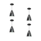 Kit 4 Luminária Pendente Bala Nova Com Interior Branco Brilho Com Fiação 110/220v Kit 4 Luminária Pendente Bala Nova Com Interior Branco Brilho Com Fiação 110/220v