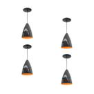 Kit 4 Luminária Pendente Bala Nova Com Interior Laranja Com Fiação 110/220v