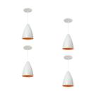 Kit 4 Luminária Pendente Bala Nova Com Interior Laranja Com Fiação 110/220v