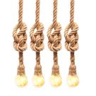 Kit 4 Luminária Pendente Design Rustico Retrô Corda Sisal