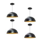 Kit 4 Luminária Pendente Meia Lua 50cm Interior Cobre Com Fiação 110/220v
