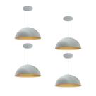 Kit 4 Luminária Pendente Meia Lua 50cm Interior Cobre Com Fiação 110/220v