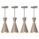Kit 4 Luminária Pendente Mini Pequim 24Cm Balcão Bancada