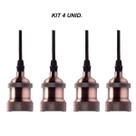Kit 4 luminária pendente taschibra dot metal indie cobre