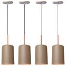 Kit 4 Luminária Pendente Veneza Fendi