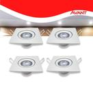 Kit 4 Luminária Quad. Spot 7w 6500k Branco-frio Avant