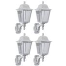 Kit 4 Luminárias Arandelas Elegante Branca Lente Transparente para Parede Termoplástico Lâmpada E27 Dital