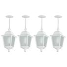 Kit 4 Luminárias Brancas Pendentes Elegante com Lente Fosca Termoplástico Dital Kit 4 Luminárias Brancas Pendentes Elegante com Lente Fosca Termoplástico Dital