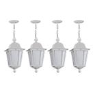 Kit 4 Luminárias de Teto Pendente Branco Lente Transparente Termoplástico E27 Soberana Dital Kit 4 Luminárias de Teto Pendente Branco Lente Transparente Termoplástico E27 Soberana Dital