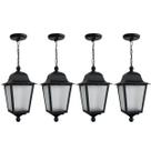 Kit 4 Luminárias de Teto Termoplástico Preto Pendente Bivolt Iluminação Interna Soberana Dital Kit 4 Luminárias de Teto Termoplástico Preto Pendente Bivolt Iluminação Interna Soberana Dital