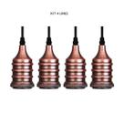 Kit 4 luminárias pendente taschibra dot metal wave cobre