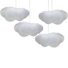 Kit 4 Luminárias Pendente Teto Infantil Nuvem Fluffy Branca Lustre Abajur Quarto Bebê