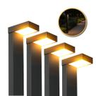 Kit 4 Luminárias Poste Balizador Led Jardim Chão 10w 3000k 4000k 6500k Ambar Verde Azul ou RGB Bivolt Ip65 Alut By Avant