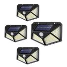 Kit 4 Luminarias Solar De Alta Potência 100 Leds Alto Brilho A Prova D'Água