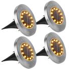 Kit 4 Luminárias Solar Spot de Chão 12 Leds Luz Quente e a Prova DAgua CASA LYS