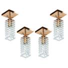 Kit 4 Lustre Clearcrillic Cristal Acrílico Quadrado Cobre