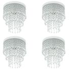 Kit 4 Lustre De Cristal Acrilico Manucrillic Branco