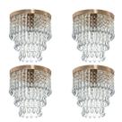 Kit 4 Lustre De Cristal Acrilico Manucrillic Cobre.