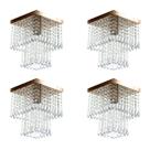 Kit 4 Lustre De Cristal Acrilico Marrycrilic Cobre.