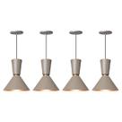 Kit 4 Lustre Pendente Cone Rio em Alumínio Fendi