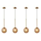 Kit 4 Lustre pendente jabuticaba globo cor cobre/ambar INL88 Kit 4 Lustre pendente jabuticaba globo cor cobre/ambar INL88