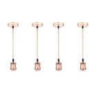 Kit 4 Lustre Pendentes Luminária Vintage Metal Rose