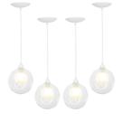 Kit 4 Lustres Pendentes Harmony Bolinha Branco