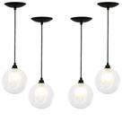 Kit 4 Lustres Pendentes Harmony Bolinha Preto