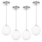kit 4 Lustres Pendentes Orby Bolinha Escovado