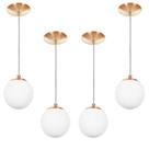 kit 4 Lustres Pendentes Orby Bolinha New Cobre