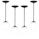 kit 4 Lustres Pendentes Orby Bolinha Preto