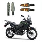 KIT 4 Luz Seta Esportiva Pisca Led de Carbono Modelo P03 Moto VERSYS 300 Ano 2004 2005 2006 2007 2008 2009