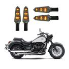 KIT 4 Luz Seta Esportiva Pisca Led de Carbono Modelo P03 Moto VULCAN 900CC Ano 2004 2005 2006 2007 2008 2009