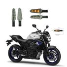 KIT 4 Luz Seta Esportiva Pisca Led de Carbono Modelo P03 para Moto XJ6 N 2016 2017 2018201920202021