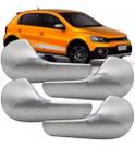 Kit 4 Maçaneta Interna Gatilho Porta Gol Voyage G5 Prata Ace