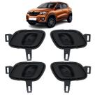 Kit 4 Maçanetas Internas portas Renault Kwid Preta Completa