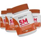Kit 4 Magnésio 5M Puro Quelato Malato Taurato Bisglicitano Óxido Suplemento Alimentar 240 Cápsulas