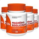 Kit 4 Magnésio Bisglicinato puro 240 Cápsulas Concentração Suplemento Alimentar Natural BemEstar