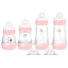 Kit 4 Mamadeiras 2 Bicos Extras Easy Start 0m Rosa Mam