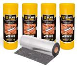 Kit 4 Manta Asfáltica Aluminizada Telhado Adesiva 45cm X 10m