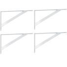 Kit 4 Mão Francesa Branca Leve De 25 Cm Para Paredes Suporte