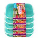 Kit 4 Marmitas Plástica Hermética Com Trava E Divisória 1L