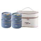 Kit 4 Marmitas Redonda Viagem + Bolsa Térmica Qualidade