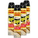 Kit 4 Mata Baratas e Formigas Raid Aerossol Tripla Ação Base Água 420ml