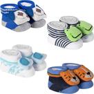 Kit 4 Meias Bebê Pantufas Divertidas Recém-Nascido Menino Algodão Macio