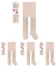 Kit 4 Meias Calça de Algodão Bebê Selene Estampada Quentinha Inverno